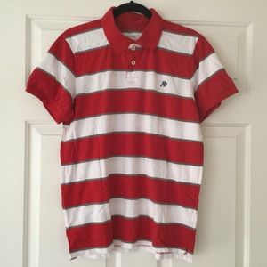 【AEROPOSTALE】Men’s Striped Polo Shirt (Ｌ)